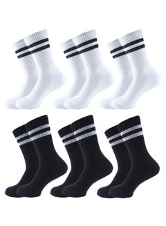 Buy Sam socks set of 6 half towel sport sock Men 3 white-3 Black in Egypt