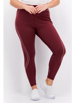 اشتري Women Sport Fit Training Tights, Burgundy في الامارات