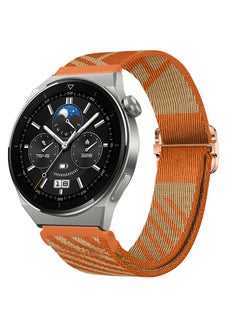 اشتري Replacement Hermes Design Woven Nylon Strap Compatible with 22MM Huawei GT 3/GT2 Pro/Watch 3/GT2 Classic Orange في السعودية