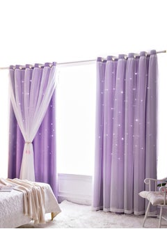 Buy Fabric Nation Blackout Curtains Thermal Insulated Bedroom Curtains for Living Room 100x250cm in UAE