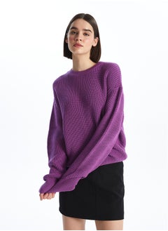 اشتري Crew Neck Straight Long Sleeve Women's Knitwear Sweater في مصر