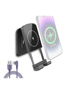 Buy Wall Mount Wireless Charger with Phone Holder, Desk Wireless Charger Wall Mounted Wireless Charging Phone Stand Adjustable Angle Wireless Charger Phone Holder Compatible with iPhone, Samsung, Android in Saudi Arabia