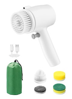 Buy Electric Spin Scrubber, Electric Cleaning Brush Cordless Power Scrubber with 5 Replaceable Brush Heads Handheld Power Shower Scrubber with Sprayer for Bathtub, Floor, Wall, Tile, Toilet in Saudi Arabia