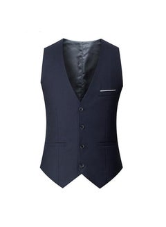 Buy Brand New Mens Suit Vest Slim Fit Sleeveless WaistcoatBlue Vest Blue Vest in UAE