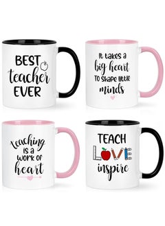 Buy Teacher Appreciation Gifts Bulk 4 Pcs Teacher Appreciation Gifts Best Teacher Ever Gifts Teacher Mug Teacher Gifts for Women Men Thank You Teacher Gifts Christmas Gifts for Teacher 11 Oz in UAE