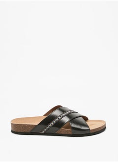 Buy Men's Panelled Cross Strap Slip-On Arabic Sandals in Saudi Arabia