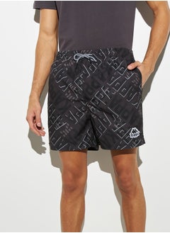 Buy Kappa All-Over Print Shorts with Drawstring Closure and Pockets in Saudi Arabia