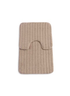 اشتري 2 Piece Trudo Stripe Comfy Bathmat Set- Beige في الامارات