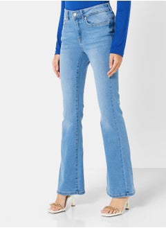 Buy Peachy Flared Mid-Rise Jeans in UAE