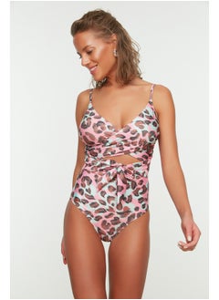 Buy Animal Print Double Breasted Tie Hipster Swimsuit TBESS21MA0040 in Egypt