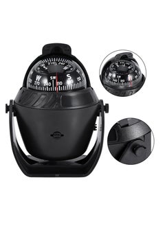 Buy LED Lights Illuminated Light Up Pivoting High Precision Compass, Electronic Digital Navigation Compass for Marine Boat Truck Car (Black) in UAE