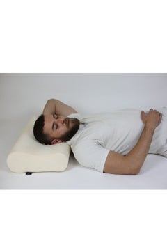 Buy Medical sleeping pillow made of high-quality German memory foam for neck and spine comfort, white, (60*30) in Egypt