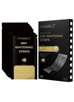 Buy Residue Free Dry Whitening Strips 14 Treatments 28 Strips Dry Coconut Whitening Strips with Mint Safe Effective No Residue Whiten Teeth Strips Remove Tea Coffee and Food Stains PAP + Strips in UAE