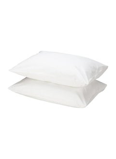 Buy 2piece Cotton White Pillowcases King Size White 100% Cotton- 144 Thread Count Pure Cotton Pillow Cases- 50x75cm Pillow Cover- Luxury Sateen Weave- Cotton Pillow Covers Hotel Bed Linens (White) in UAE