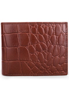Buy Motevia Men's Genuine Leather Wallet Card Case for Men 4.5 * 9.5cm Genuine Leather Wallet with 11 Card Slots and Cash Pocket (Brown) in Egypt