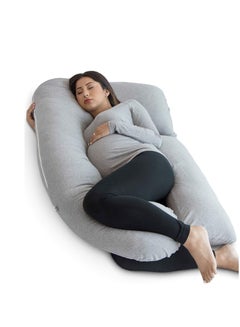 اشتري U Shaped Full Body Pillow Pregnancy Pillow Pregnancy Support Provides Support for Pregnant Women's Back Hips Legs and Abdomen Grey في الامارات