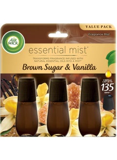 Buy Essential Mist Refill 3Ct Brown Sugar & Vanilla Fall Scent Essential Oils Air Freshener in UAE