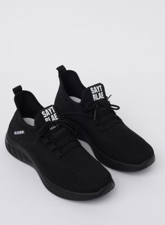 Buy Cobblerz Men's Lace up Low Top Sneakers BLACK in UAE