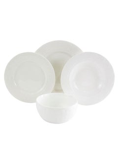 Buy 16 Pcs Dinner Set Serve 4 LacySuper White in Saudi Arabia