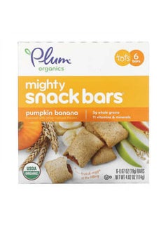 اشتري Plum Organics, Mighty Snack Bars, Tots, Pumpkin Banana, 6 Bars, 0.67 oz (19 g) Each في الامارات