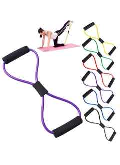 اشتري 1Pcs Exercise Band 8 Up Resistance Bands for Fitness Exercise, Yoga, Pilates, Home Endurance Pull Up Band في مصر