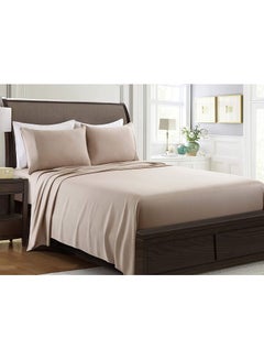 Buy Queen Size Bed Sheets Set 4 Pieces with Bamboo Fibres Including Pillowcases in UAE