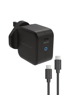 Buy Ultra-Compact 61W PD Gang Charger With USB-C to USB-C Cable 2M, Optimum Charge for 13" Macbook Pro and Other Similar Models From Lenovo, Sony, Microsoft - Black in UAE
