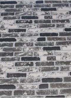 Buy Vintage 3D Retro Brick Pattern Wallpaper Black/Grey/White 53x1000centimeter in Saudi Arabia