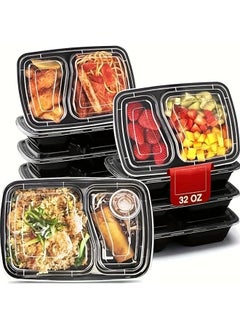 Buy Food Storage Container Set with Lids, Microwave and Dishwasher Safe Plastic Food Container, Meal Prep Plates with 2 Storage Compartments, 7 Piece Kitchen Storage Containers, and Freezer Storage in Saudi Arabia