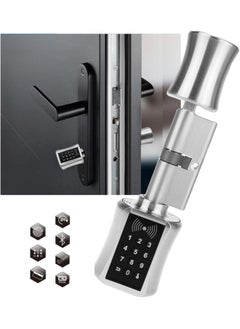 اشتري Electronic Smart Door Lock Cylinder For All Existing Door Handles 5 Functions- Fingerprint, Passcode, Mobile App, Smart Ic Card, Metal Key في الامارات