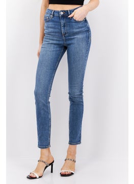 Buy Women Regular Fit Wash Stretchable Denim Jeans, Blue in Saudi Arabia