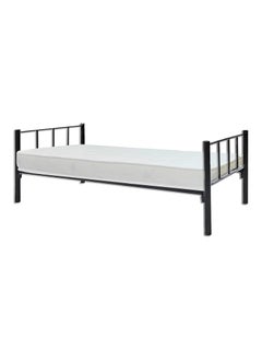 Buy INFINI HOMES Steel Metal Single Bed with Medicated Mattress (Single, Black, 190 X 90 X 70 CM) in UAE