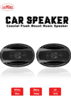 اشتري 800W 3-Way Car Speaker Max Power, 6x9" Woofer, 40mm Midrange Dome, 15mm Super Tweeter, 4 Ohms Impedance في السعودية