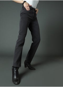 Buy Women Clean Look Straight Fit High-Rise Stretchable Jeans in UAE