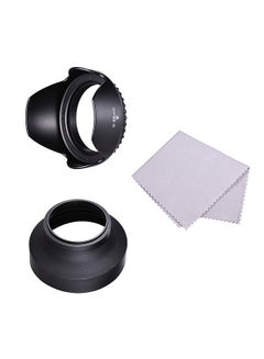 Buy 58mm Lens Hood Set with Tulip Flower Lens Hood + Collapsible Rubber Lens Hood + Lens Cleaning Cloth Replacement for Canon EOS 700D 650D 600D Rebel T5i T4i T3i T3 in UAE