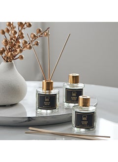 Buy Rabia 3-Piece Amber Musk Reed Diffuser Set 50 ml in UAE