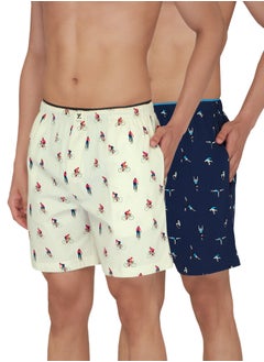 Buy IntelliEaze Super Combed Cotton Boxer Shorts for mens Pack of 2 in UAE