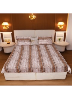 اشتري Status Contract Envogue Cotton Feel Double Bedsheet with 2 Pillow Covers for Bed Room, Home, Hotel-120 GSM (Creamy Orange) في الامارات