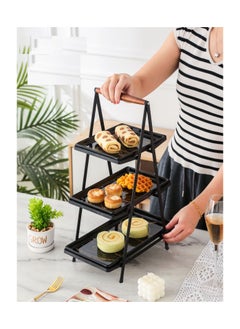 Buy Sweets carrier, 3-tier, black pyramid metal stand, CP104R31922B in Egypt