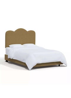 Buy Brown Velvet Elegance: Single Bed in Swedish Wood with Velvet Fabric, Color Brown, Dimensions 120x200x140 by Alhome in Saudi Arabia