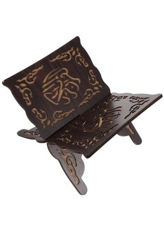 Buy Book Holder, Book Stand with Wood Carving Pattern, Bookcase for Home, Office (Black) in Saudi Arabia