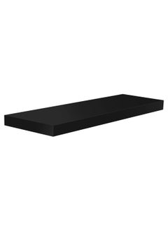 Buy Decorative Floating Wall Mounted Shelves with Stylish Invisible Brackets, Modern Faux Wood Storage with Matte Finish for Bedroom, Living Room, Bathroom, Kitchen Décor, 1 Piece, 40x24x3.8 CM Black in Saudi Arabia