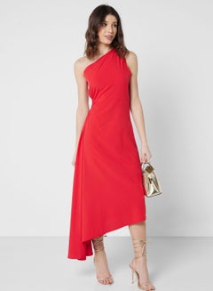 Buy One Shoulder Asymmetric Cut Dress in UAE