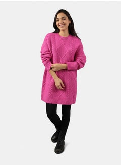 Buy AE Oversized Cable Knit Sweater Dress in Egypt