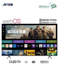 اشتري 75 Inch 4K Ultra HD Smart Android LED TV-Frame Less, MEMC Enhance gaming, Design, Mirror Cast, HDMI\USB\ Wi-Fi Input, Netflix, YouTube, Prime video+ ThinQ AI +,75 SMART Black RO-75LPW في السعودية