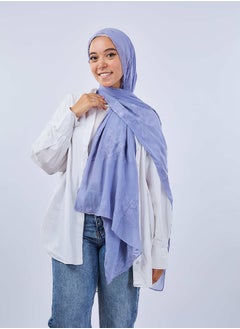 اشتري Plain Wide Crinckled Chiffon purplish-blue For Women في مصر