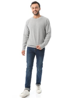 Buy Round Collar Slip On Pullover_Light Grey in Egypt