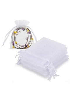 Buy 100Pcs White Organza Jewelry Bags Drawstring 3 X 4 Inch Little Mesh Gift Pouches Mini Candy Bags For Small Presents Jewelry Earrings in UAE