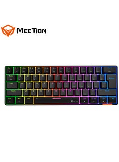 Buy MEETION Dual Mode Bluetooth 60 Gaming Keyboard Ergonomic Design, Double Injection Processing, Mechanical Gaming Keyboard MK005BT Black in UAE