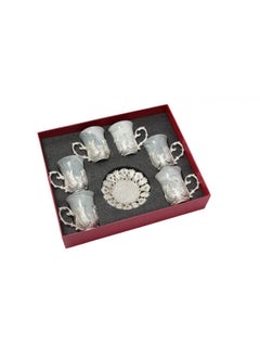 Buy 12 Pcs Tea Cup Set With A Steel Plate in Saudi Arabia